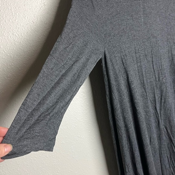 3/4 sleeves long maxi dress dark gray - Picture 9 of 11